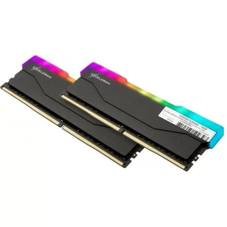 Модуль пам'яті для комп'ютера DDR4 16GB (2x8GB) 3600 MHz RGB X2 Series Black eXceleram (ERX2B416369AD) ціна 2 870грн - фотографія 2