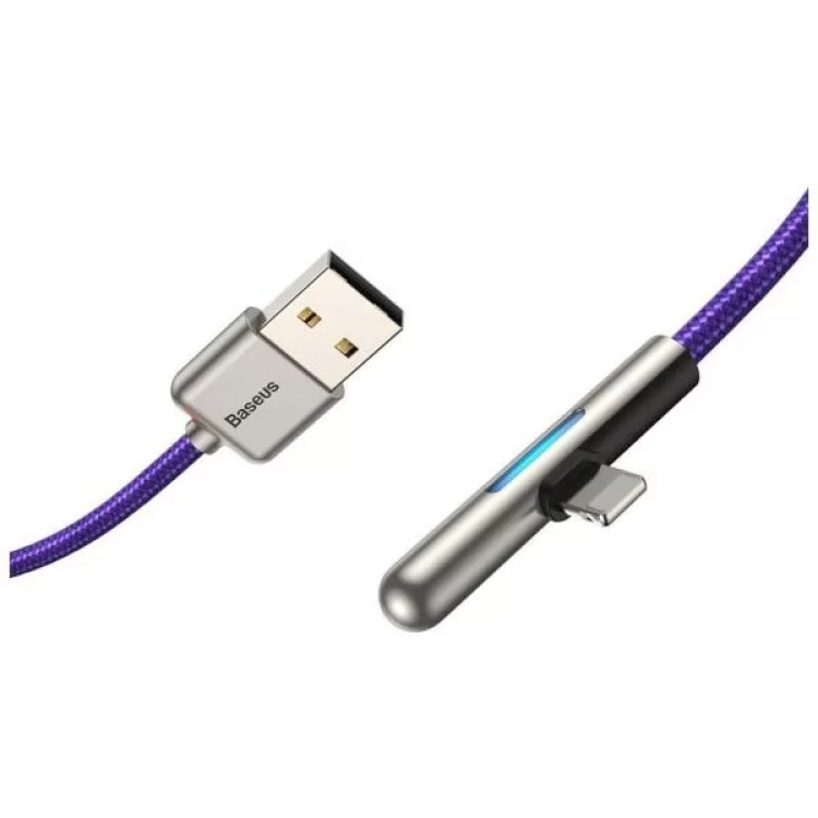 Дата кабель USB 3.1 AM to Lightning 2.0m CAL7C 1.5A 90 Purple Baseus (CAL7C-B05) ціна 342грн - фотографія 2