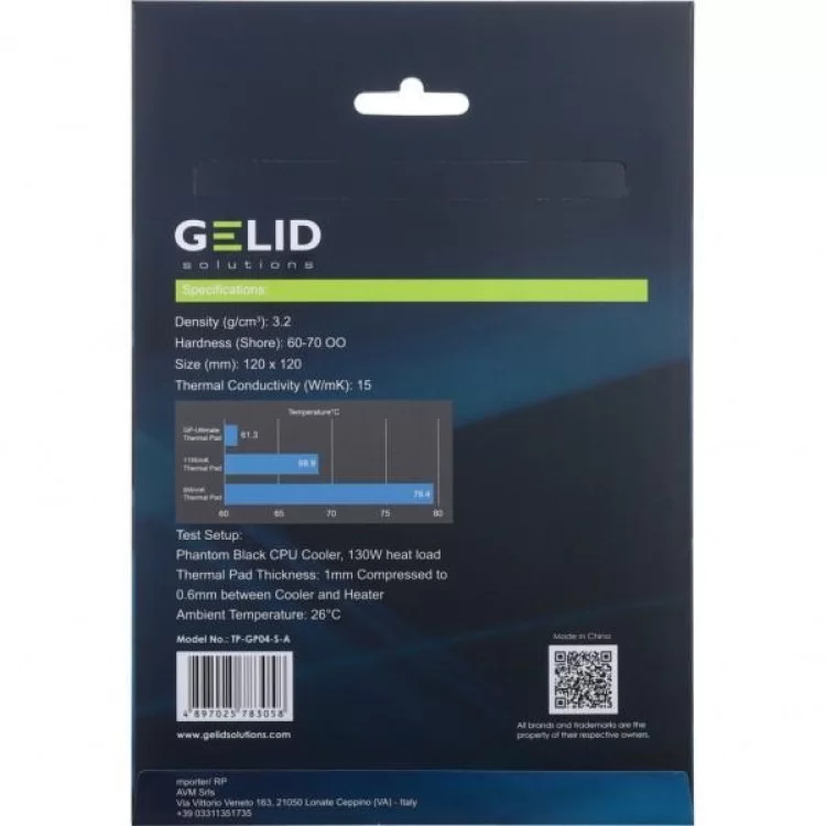 Термопрокладка Gelid Solutions GP-Ultimate Thermal Pad 120x120x1,5 mm (TP-GP04-S-C) відгуки - зображення 5