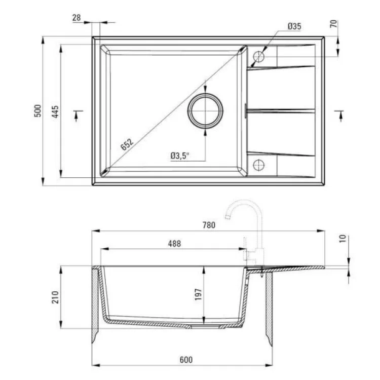 Мойка кухонная Deante Eridan (ZQE S11B) цена 15 298грн - фотография 2