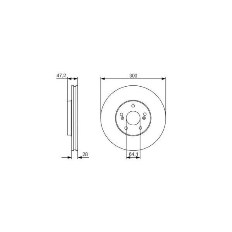 Гальмівний диск Bosch 0 986 479 R47 ціна 1 673грн - фотографія 2