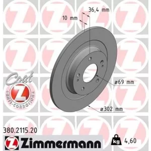 Гальмівний диск ZIMMERMANN 380.2115.20
