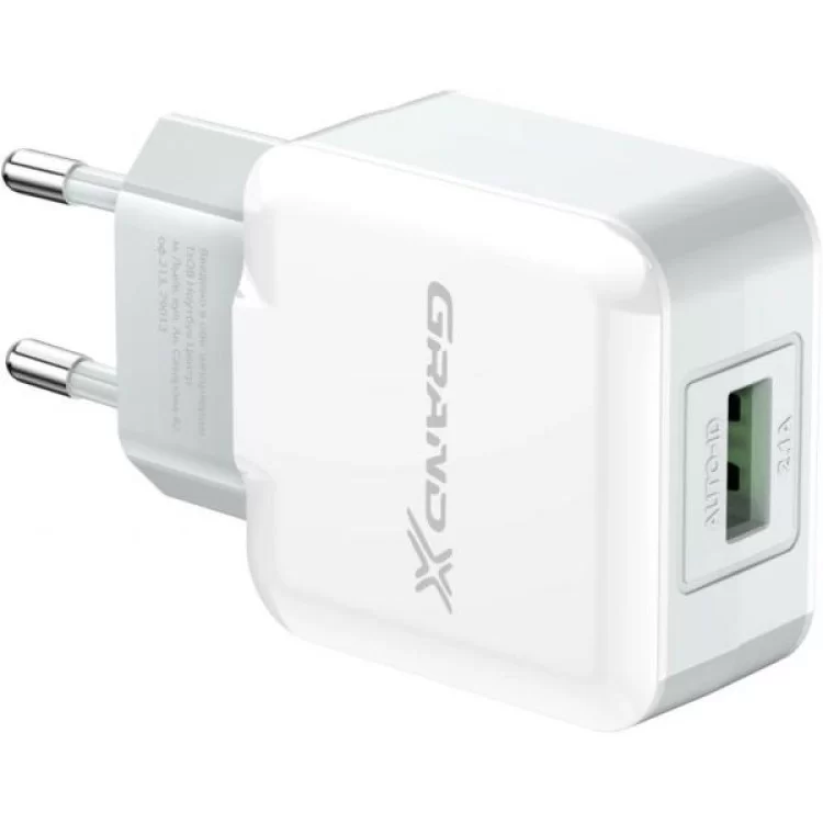 Зарядное устройство Grand-X USB 5V 2,1A White + cable USB -> Lightning, Cu (CH03LTW) цена 237грн - фотография 2