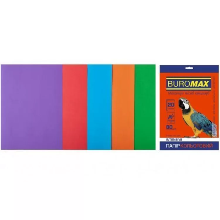 Папір Buromax А4, 80g, INTENSIVE, 5colors, 20sh (BM.2721320-99)