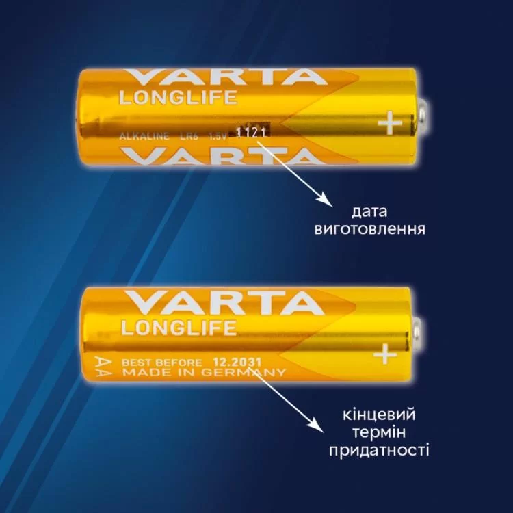 Батарейка Varta AAA Longlife лужна * 10 (04103101461) ціна 318грн - фотографія 2