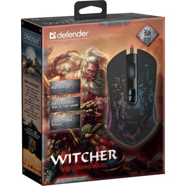 продаємо Мишка Defender Witcher GM-990 RGB Black (52990) в Україні - фото 4