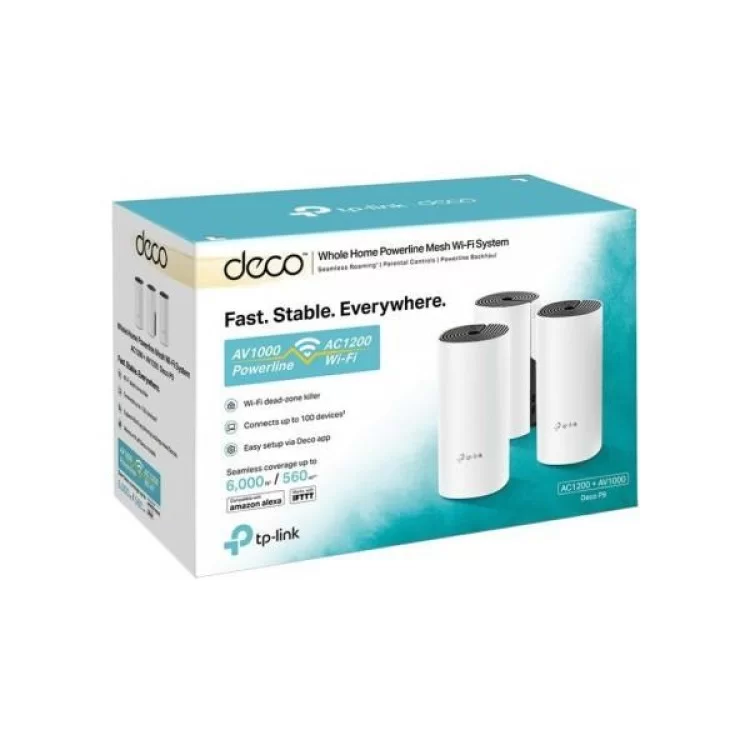 Точка доступа Wi-Fi TP-Link DECO-P9-3-PACK цена 13 299грн - фотография 2