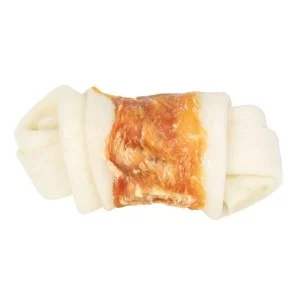 Ласощі для собак Trixie Кістка для чищення зубів з куркою Denta Fun 5 см 70 г (4011905313214)