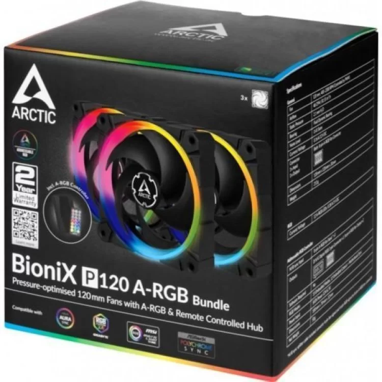 Кулер до корпусу Arctic P120 A-RGB 3x120mm ARGB (ACFAN00156A) огляд - фото 8