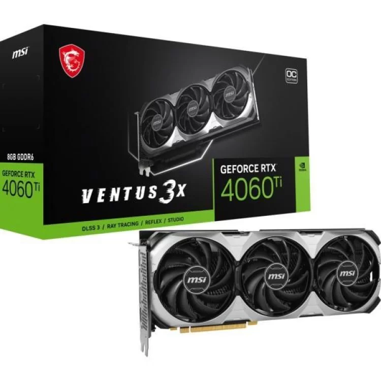 Видеокарта MSI GeForce RTX4060Ti 8Gb VENTUS 3X OC (RTX 4060 Ti VENTUS 3X 8G OC)