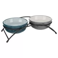 Посуда для кошек Trixie подставка с мисками 250 мл/13 см (морская волна) (4047974245354)