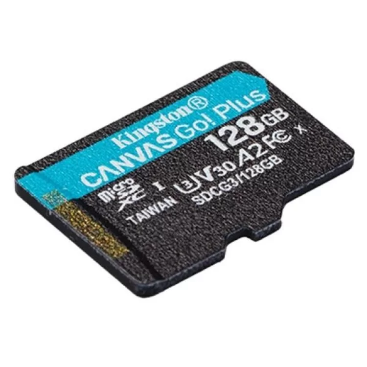 Карта пам'яті Kingston 128GB microSD class 10 UHS-I U3 A2 Canvas Go Plus (SDCG3/128GBSP) ціна 926грн - фотографія 2