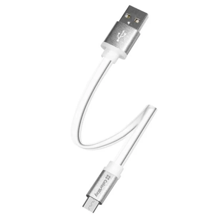 Дата кабель USB 2.0 AM to Micro 5P 0.25m white ColorWay (CW-CBUM-MUM25W) цена 119грн - фотография 2