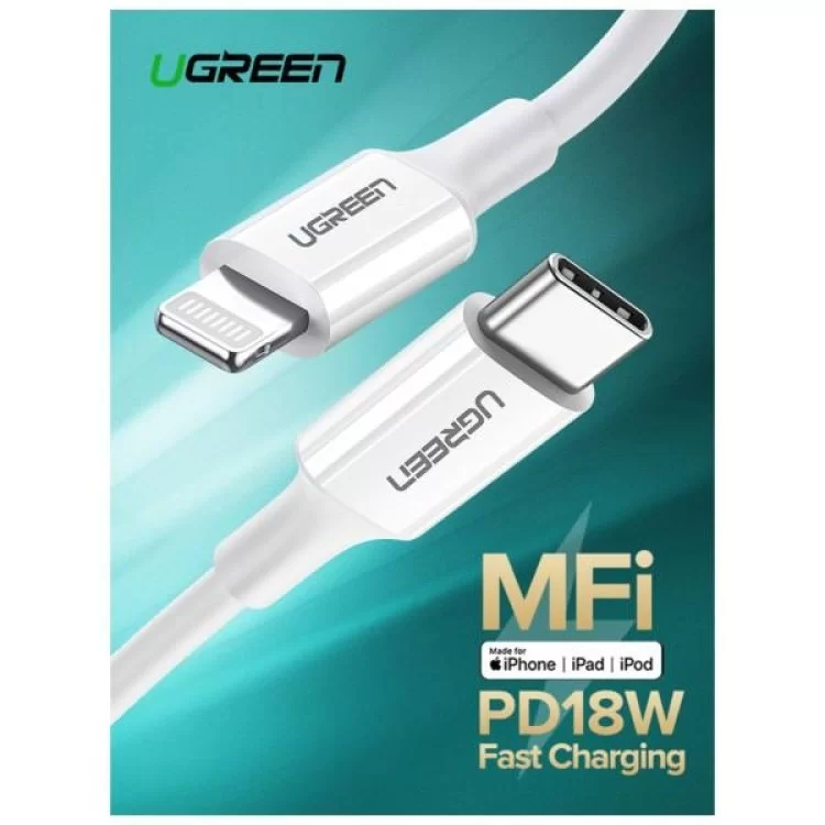 продаємо Дата кабель USB-C to Lightning 2.0m US1713A Nickel Plating ABS Shell White Ugreen (60749) в Україні - фото 4