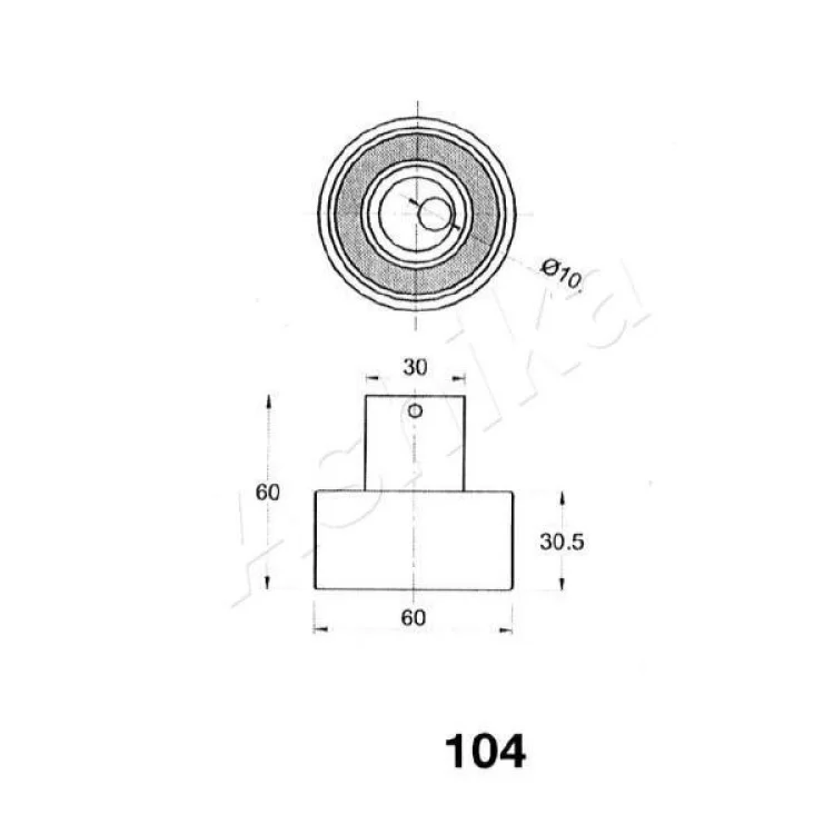 Ролик натяжителя ремня ASHIKA 45-01-104 цена 693грн - фотография 2