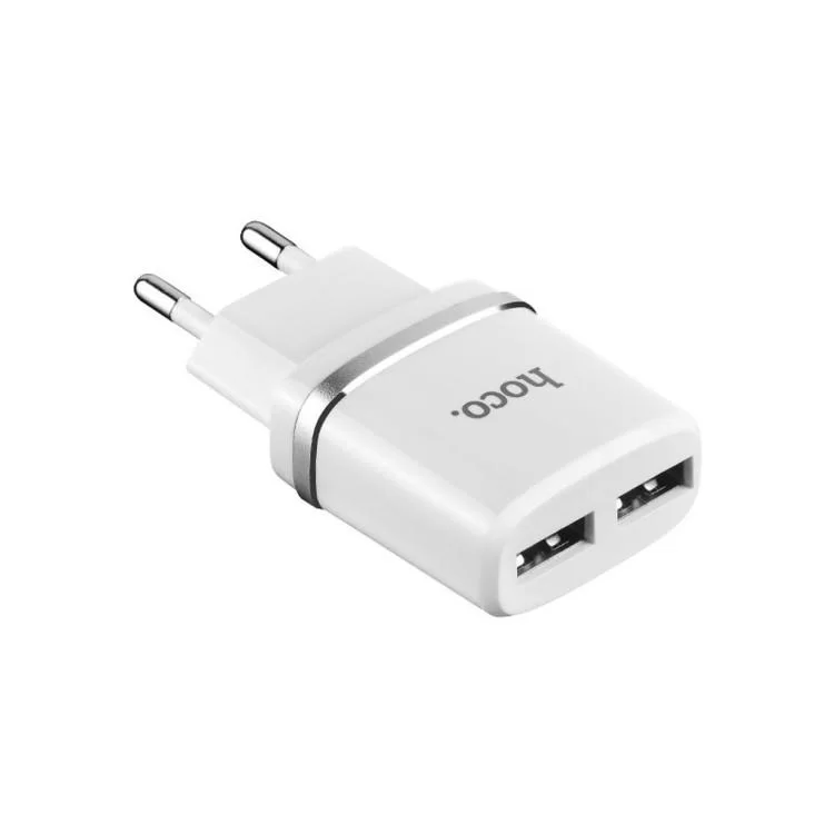 Зарядний пристрій HOCO C12 Smart dual USB (Micro cable)charger set White (6957531047773) ціна 336грн - фотографія 2