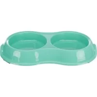Посуда для кошек Trixie Миска двойная пластиковая 2х200 мл/11 см (цвета в ассортименте) (4011905249858)