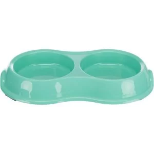Посуд для котів Trixie Миска подвійна пластикова 2х200 мл/11 см (кольори в асортименті) (4011905249858)