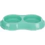 Посуд для котів Trixie Миска подвійна пластикова 2х200 мл/11 см (кольори в асортименті) (4011905249858)