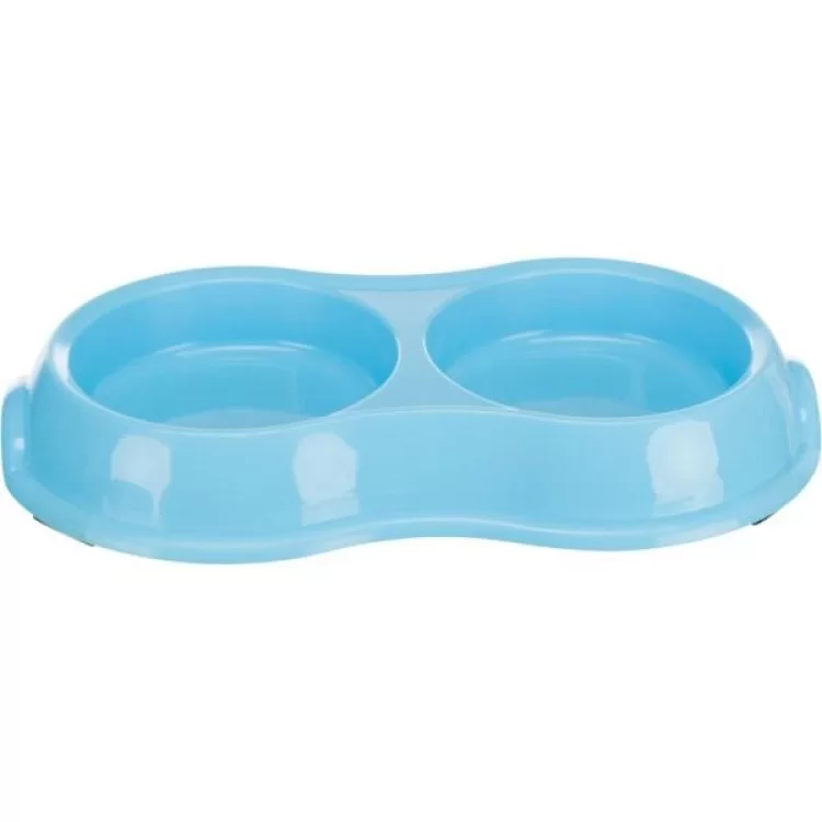 Посуд для котів Trixie Миска подвійна пластикова 2х200 мл/11 см (кольори в асортименті) (4011905249858) ціна 154грн - фотографія 2
