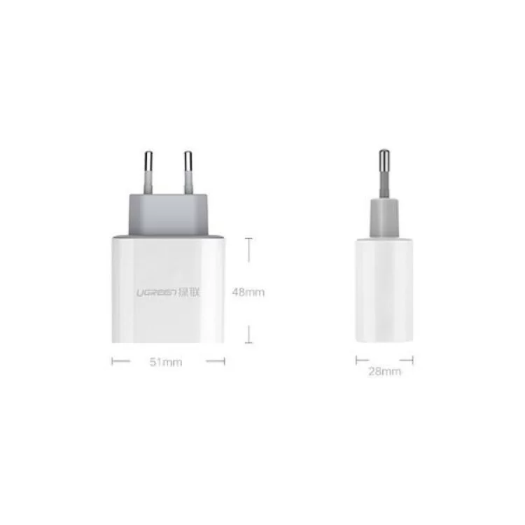 Зарядний пристрій Ugreen CD104 2xUSB 3.4A Charger (White) (20384) - фото 12