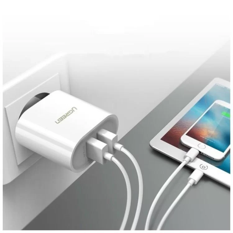 Зарядний пристрій Ugreen CD104 2xUSB 3.4A Charger (White) (20384) інструкція - картинка 6