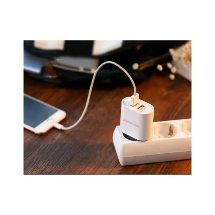 Зарядний пристрій Ugreen CD104 2xUSB 3.4A Charger (White) (20384) огляд - фото 8