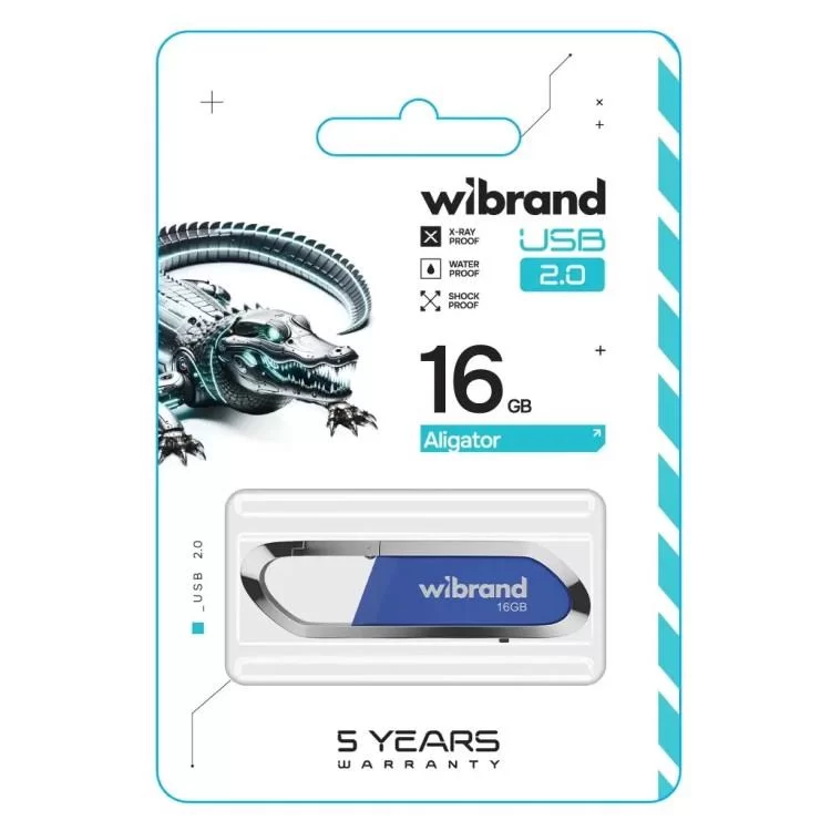 USB флеш накопичувач Wibrand 16GB Aligator Blue USB 2.0 (WI2.0/AL16U7U) ціна 245грн - фотографія 2