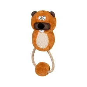 Іграшка для собак GiGwi Eco Friendz Бобер з мотузкою 30 см (2247)
