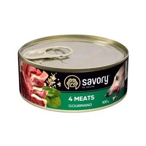 Консерви для собак Savory Dog Gourmand 4 види м'яса 100 г (4820232630372)
