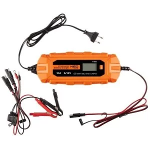 Зарядное устройство для автомобильного аккумулятора Neo Tools 10А/160Вт, 3-200Ач, для STD/AGM/GEL/LiFePO4 (11-893)