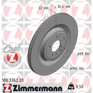Тормозной диск ZIMMERMANN 100.3362.20