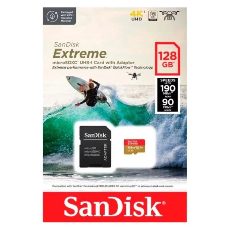 Карта пам'яті SanDisk 128GB microSD class 10 UHS-I Extreme For Action Cams and Dro (SDSQXAA-128G-GN6AA) відгуки - зображення 5