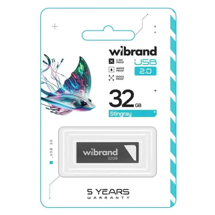 USB флеш накопичувач Wibrand 32GB Stingray Grey USB 2.0 (WI2.0/ST32U5G) ціна 263грн - фотографія 2