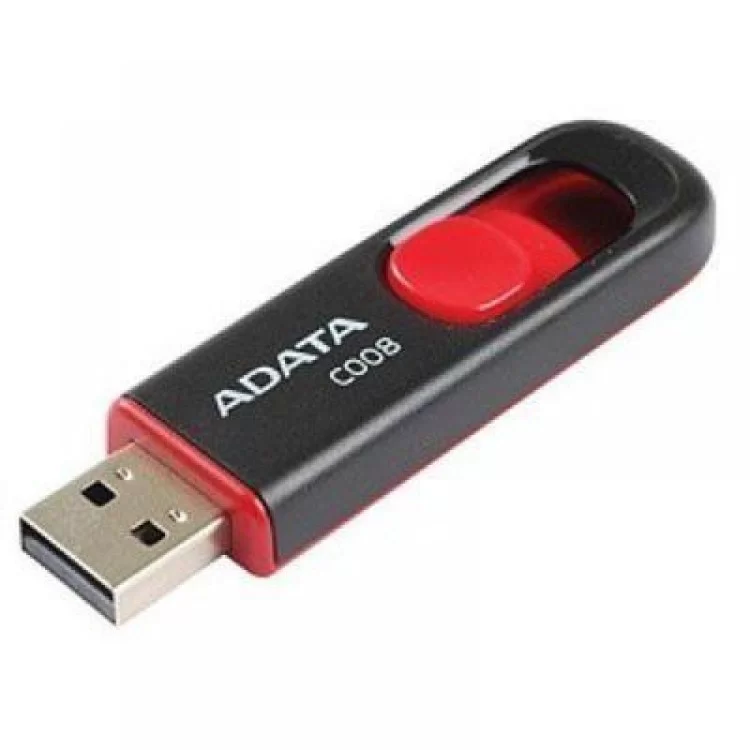 в продажу USB флеш накопичувач ADATA 64GB C008 Black+Red USB 2.0 (AC008-64G-RKD) - фото 3