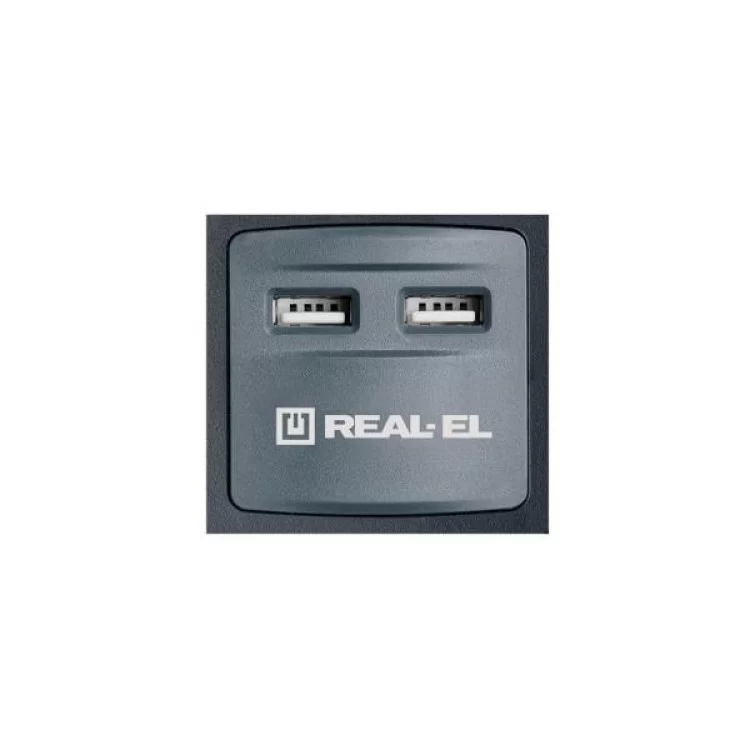 Сетевой фильтр питания REAL-EL RS-8F USB CHARGE 3m, black (EL122300004) цена 1 301грн - фотография 2