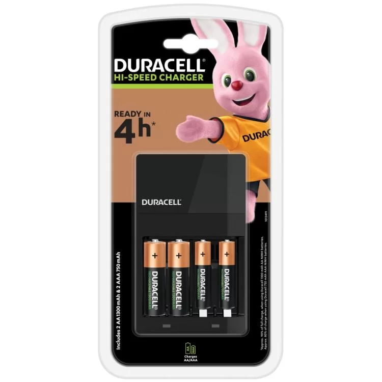 Зарядное устройство для аккумуляторов Duracell CEF14 + 2 rechar AA1300mAh + 2 rechar AAA750mAh (5007497 / 5004990) цена 1 598грн - фотография 2