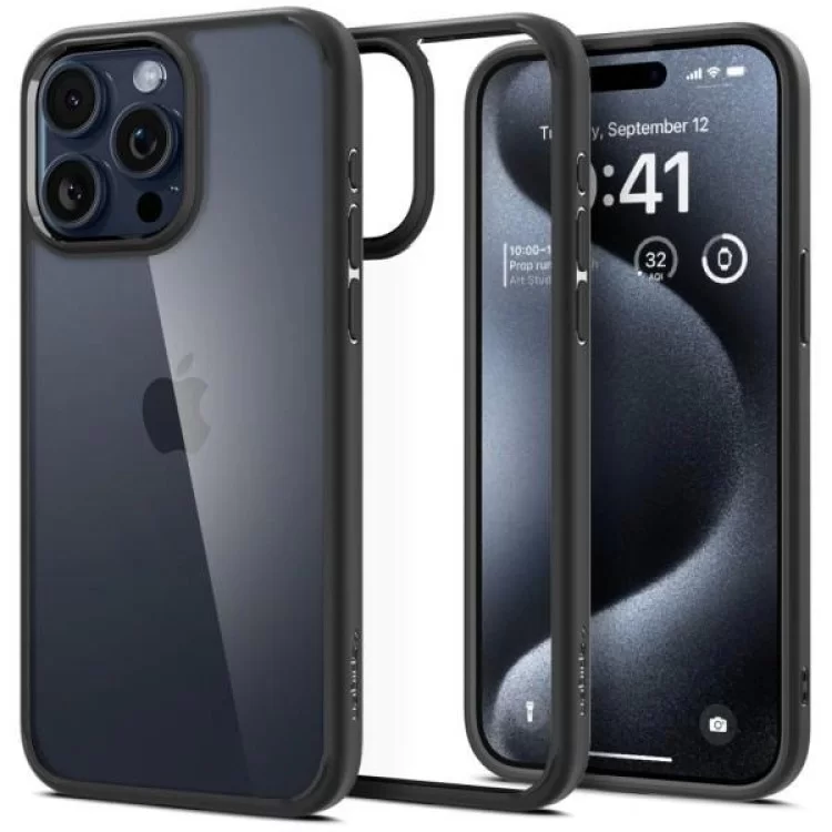 Чехол для мобильного телефона Spigen Apple iPhone 15 Pro Max Ultra Hybrid Matte Black (ACS06570) цена 1 399грн - фотография 2