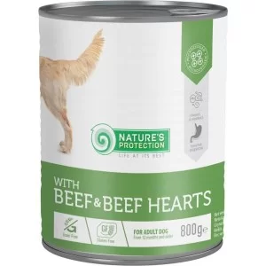 Консерви для собак Nature's Protection with Beef&Beef Hearts 800 г (KIK45603)