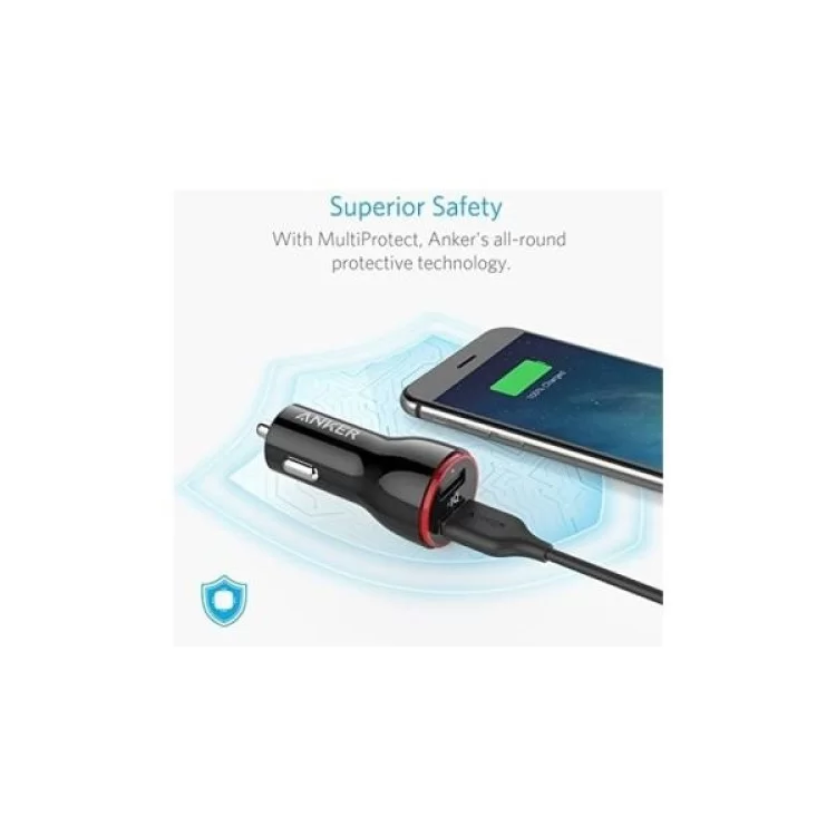 Зарядний пристрій Anker PowerDrive 2 24W 2xUSB V3 (Black) (A2310G11) відгуки - зображення 5