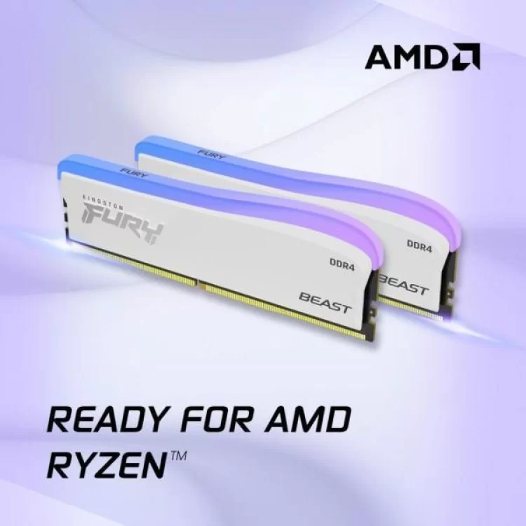 Модуль памяти для компьютера DDR4 32GB (2x16GB) 3600 MHz Beast White RGB SE Kingston Fury (ex.HyperX) (KF436C18BWAK2/32) - фото 14