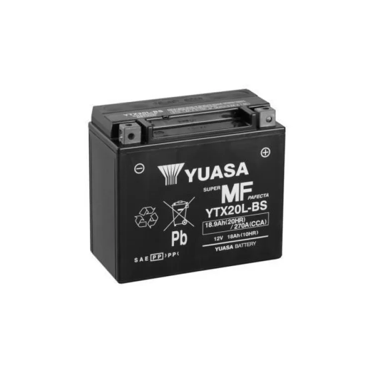 Мотоакумулятор Yuasa 12V 18,9Ah MF VRLA Battery (YTX20L-BS)