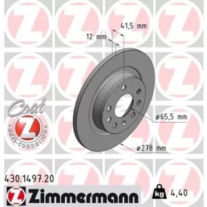 Гальмівний диск ZIMMERMANN 430.1497.20