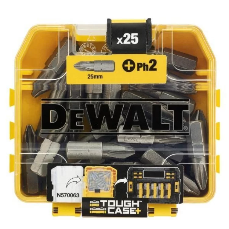 Набір біт DeWALT Philips, Ph2, L=25 мм, 25 шт (DT71522)