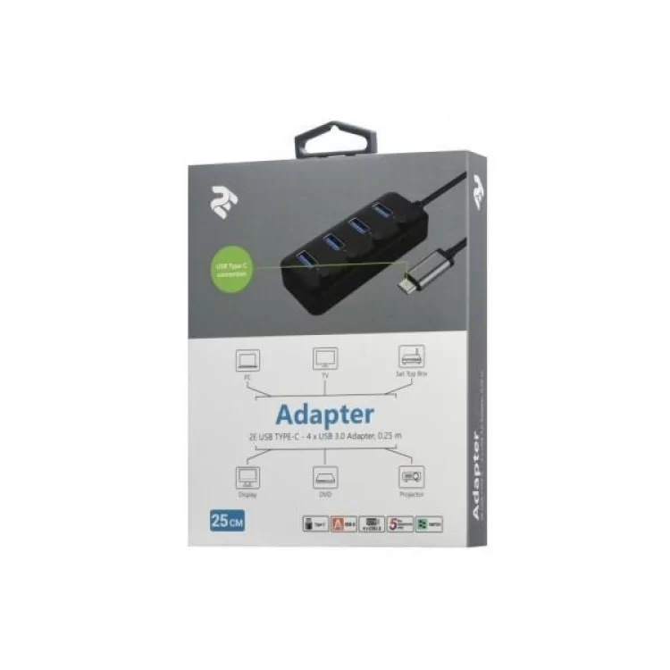 в продаже Концентратор 2E Type-C to 4xUSB3.0, with switch, 0.25 м (2E-W1406) - фото 3