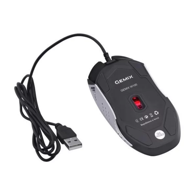 Мишка Gemix W100 USB Black/Gray + ігрова поверхня (W100Combo) огляд - фото 8
