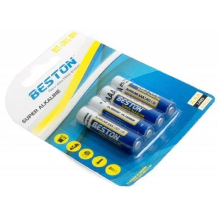Батарейка Beston AAA 1.5V Alkaline * 4 (AAB1833) ціна 60грн - фотографія 2