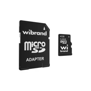 Карта памяти Wibrand 4GB microSD class 4 (WICDC4/4GB-A)
