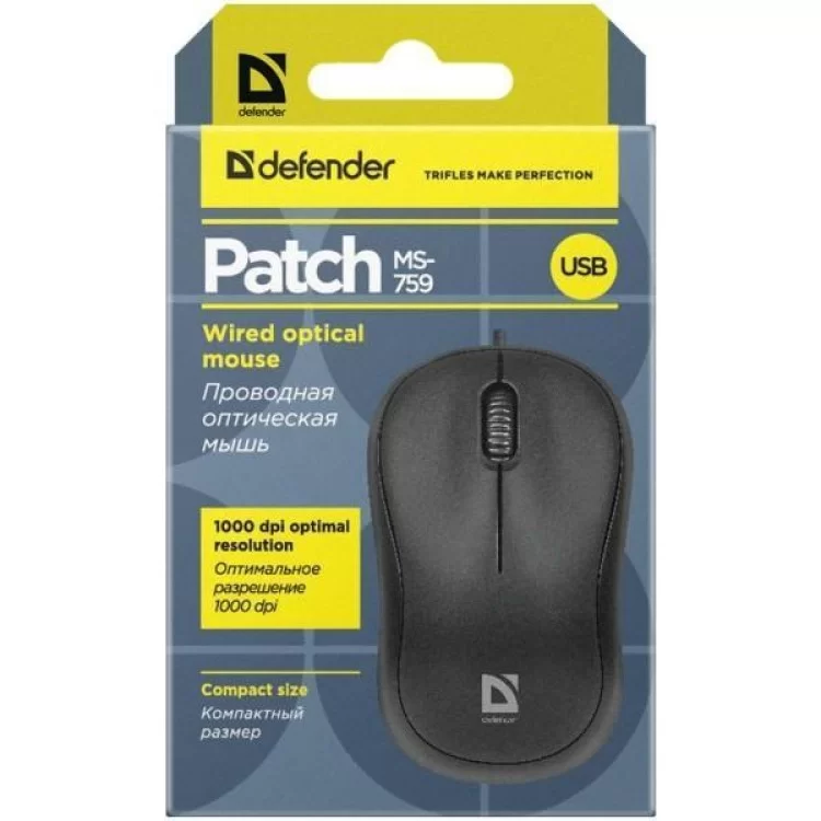 Мишка Defender Patch MS-759 Black (52759) відгуки - зображення 5