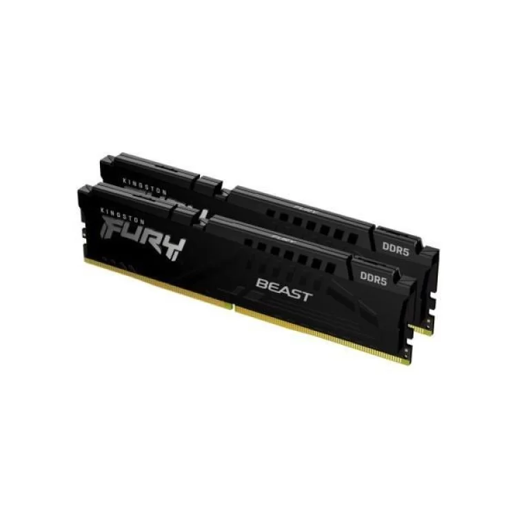 Модуль пам'яті для комп'ютера DDR5 64GB (2x32GB) 4800 MHz FURY Beast Black Kingston Fury (ex.HyperX) (KF548C38BBK2-64) ціна 12 607грн - фотографія 2